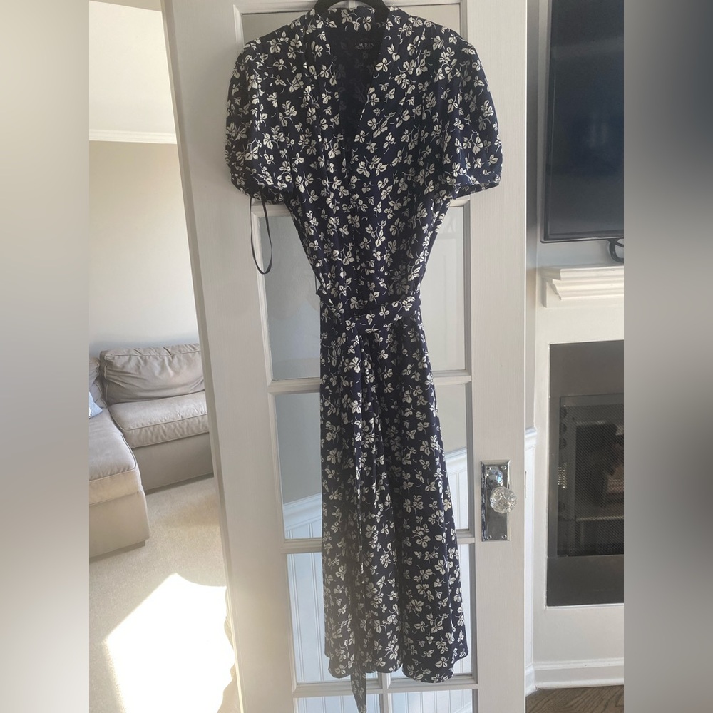 Brand new Ralph Lauren navy and white floral dress